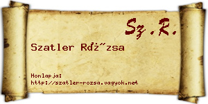 Szatler Rózsa névjegykártya