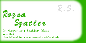 rozsa szatler business card