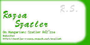 rozsa szatler business card